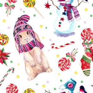 عکس با کیفیت نقاشی خرگوش کریسمس